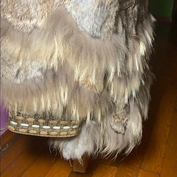 Fur Brown Multi Belted Short Coat - Picture 4 of 13